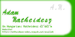 adam matheidesz business card